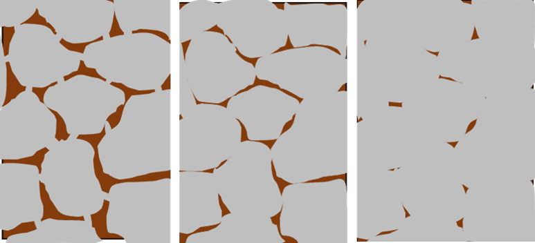 A diagram showing particles of metal clay