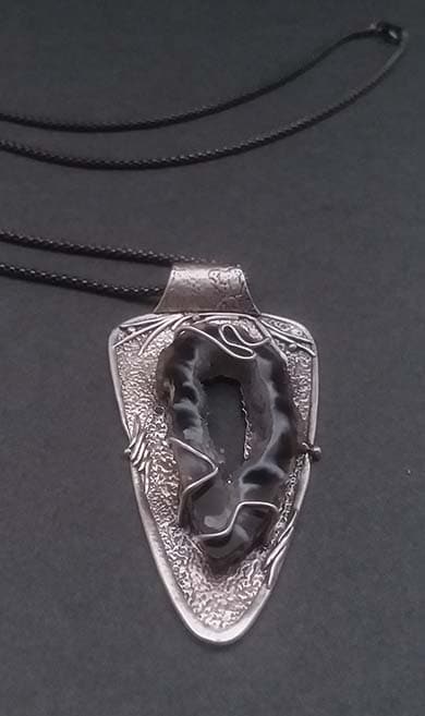 Image of a silver clay pendant