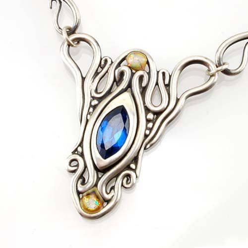 lisel crowley Silver and sapphire necklace