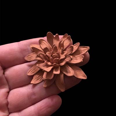 Flower Power by ANNEMARIE KLAPPE a copper unfired metal clay flower